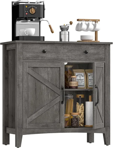 Miniatura 8 de VASAGLE Colección LIRY - Armario de bufé, armario de barra de café con cajón, estante ajustable, aparador de almacenamiento con orificio