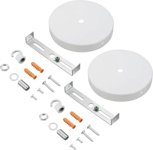 Miniatura 11 de Aspen Creative 21510-21, Kit de candelabro contemporáneo y toldo de lámpara con gancho para cuello, blanco mate, 4-3/4 pulgadas de diámetro