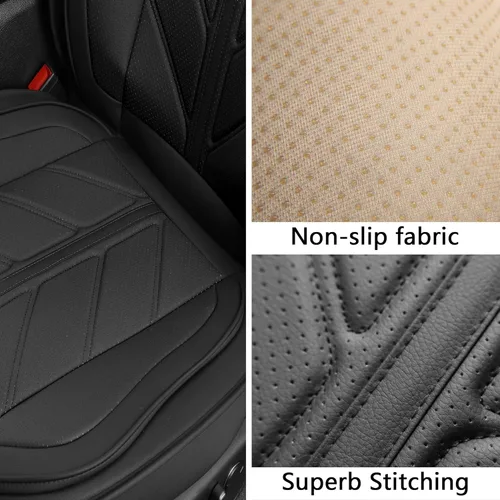 Miniatura 4 de Fundas para asientos de camioneta compatibles con Dodge Ram 1500 2009-2024, cubiertas de asiento de cuero sintético para camiones, ajuste Negro