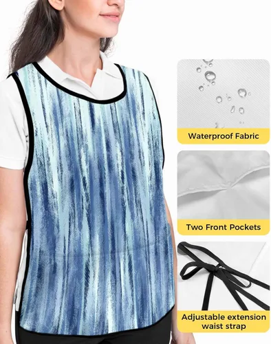 Miniatura 4 de Painting Brush Unisex Cobbler Apron with 2 Pockets Vest, Cleaning Smock Apron for Work Chef Kitchen - 1 Pack