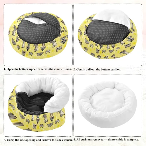 Miniatura 7 de Pet Dog Bed Donut Cuddler Fluffy Cat Pillow Bed for Medium Size Pets Sleeping XS Cute Wolves