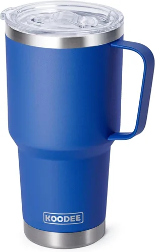 Miniatura 11 de Koodee - Vaso delgado de acero inoxidable de 20 onzas (4 unidades) aislado con doble pared, vaso de agua con 4 tapas, 4 popotes y 2 cepillos