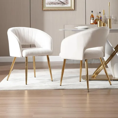 Miniatura 42 de ABET Silla de escritorio con ruedas, silla de oficina en casa de terciopelo, silla giratoria con base dorada, sillas acentuadas modernas tapizadas