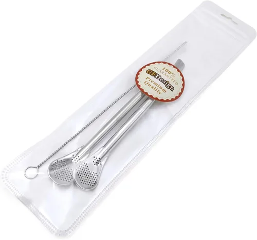 Miniatura 6 de Yerba Mate Bombilla Gourd - Pajitas de filtro de calabaza de acero inoxidable 18/8 de grado alimenticio 304 - Juego de 2 con cepillo de limpieza - 6