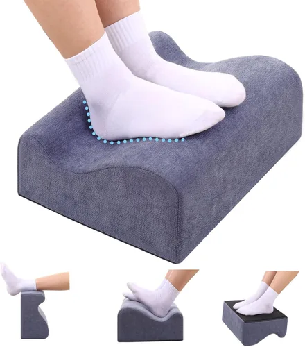Miniatura 13 de Reposapiés para debajo del escritorio en el trabajo, reposapiés ergonómico debajo del escritorio con funda lavable, taburete de espuma viscoelástica
