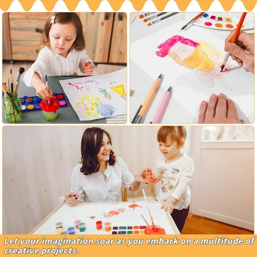 Miniatura 6 de 150 hojas de papel de acuarela de algodón a granel - 230GSM Papel de arte - 8.5 x 11 pulgadas Papel para pintar y manualidades, pinturas para dedos