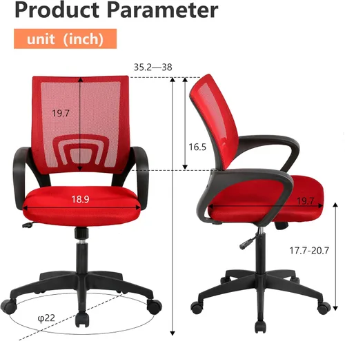 Miniatura 3 de PayLessHere Silla de Oficina para el Hogar Silla de Escritorio Silla para Computadora Silla Ergonómica Ajustable con Respaldo Lumbar y Apoyabrazos