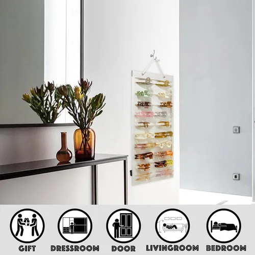 Miniatura 4 de Organizador de pinzas colgantes para el cabello, organizadores y almacenamiento para mujeres y niñas, soporte de pinzas para el cabello para pared