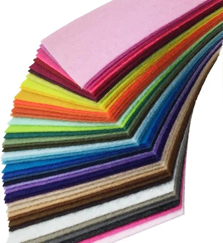 Miniatura 7 de flic-flac 44 piezas de 4 x 4 pulgadas (10 x 10 cm) hojas de tela de fieltro colores variados para costura de parches DIY artesanías 1 mm de grosor