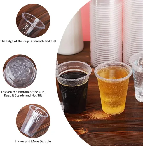 Miniatura 2 de [Paquete de 100 vasos de 8 onzas] Vasos de plástico, vasos de plástico transparente de 8 onzas, vasos desechables de plástico transparente, vasos