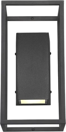 Miniatura 7 de Possini Euro Design Kell - Moderna lámpara de pared para exteriores, con textura, color negro, regulable, LED de 14 pulgadas, difusor de vidrio