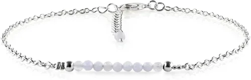 Miniatura 66 de YANARA Pulsera de tobillo para mujer, piedra de nacimiento natural, cuentas de piedras preciosas, tobillera delicada hecha a mano de 9 pulgadas +