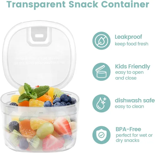 Miniatura 3 de Tarro de comida aislado 2 en 1 con un recipiente para aperitivos, termo de sopa para niños de 15 onzas para comida caliente con asa y cuchara, a