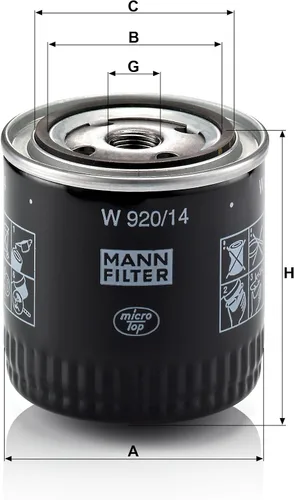 Miniatura 2 de MANN-FILTER W 920/14 Filtro de aceite giratorio