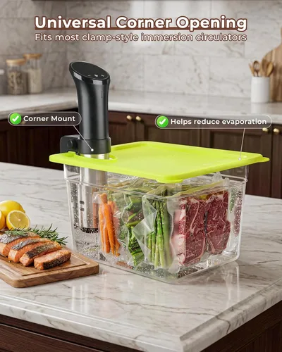 Miniatura 5 de EVERIE Recipiente Sous Vide con Tapa de Silicona Universal Compatible con Todos los Modelos de Anova, Anova Nano, Chefsteps Joule, Instant Pot, Olla