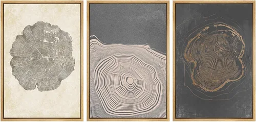 Miniatura 226 de SIGNWIN Lienzo enmarcado para pared, arte con pinceladas de flujo neutro en tonos beige abstractos, ilustraciones, arte moderno, decorativo