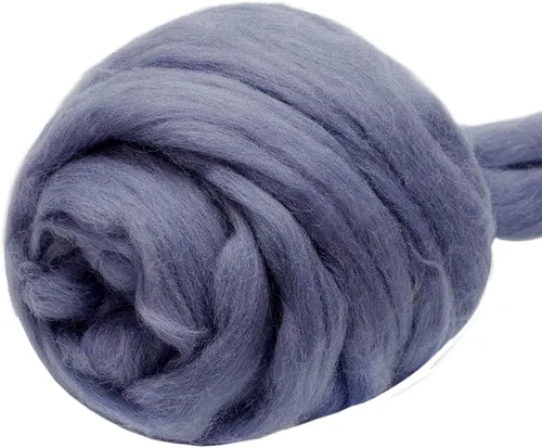Miniatura 30 de 3.53 oz lana Roving, suministros de fieltro de lana, lana pura, hilo grueso, hilado de lana giratoria para fieltro de aguja, fieltro húmedo, Blanco