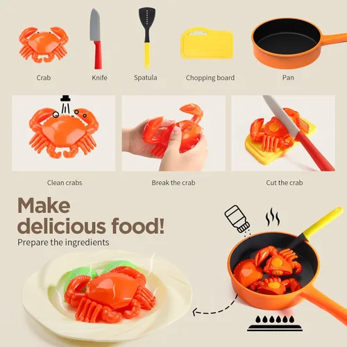 Miniatura 5 de GILOBABY Accesorios de cocina para niños - Juego completo de juguetes de cocina con ollas, sartenes y utensilios para niños pequeños de 1 a 3 años