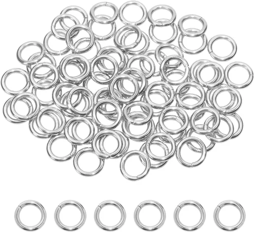 Miniatura 6 de Shapenty Anillos abiertos de acero inoxidable, conectores gruesos y divididos para llavero, collar, pulsera, aretes, colgante, joyería, hallazgo