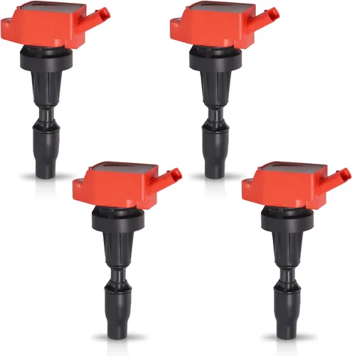 ENA Paquete de bobinas de encendido rojo UF817 compatible con Hyundai Kia Sonata Elantra Tucson Kona Elantra GT Soul Optima Forte5 Seltos Forte Koup