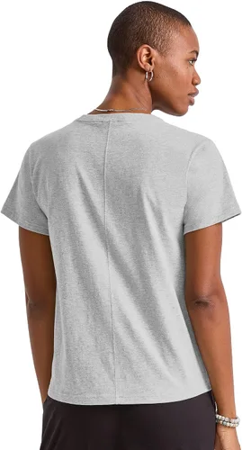 Miniatura 2 de Hanes Camiseta de algodón original para mujer, camiseta clásica con cuello redondo, talla grande disponible