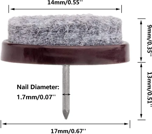 Miniatura 2 de 50 almohadillas redondas de fieltro resistentes para muebles, protectores de suelo de madera dura para silla, mesa, escritorio, escritorio, armario