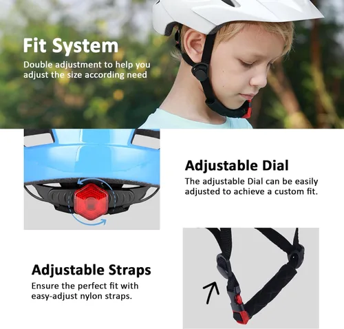 Miniatura 3 de Bilaki Casco de bicicleta para niños, cascos para niños y niñas de niños pequeños a jóvenes, 2 tamaños para niños de 2 a 3 a 5 a 8 a 14 años, casco