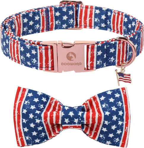 Miniatura 42 de DOGWONG Collar de perro arcoíris con bonito lazo para el Mes del Orgullo LGBT - Collar ajustable y cómodo para perros grandes, medianos y pequeños