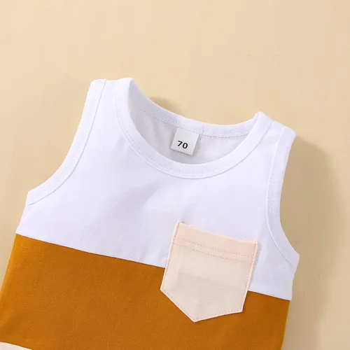 Miniatura 39 de Conjunto de ropa casual de manga corta con botones y pantalones cortos de lino para bebés y niños pequeños
