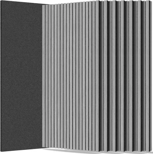 Miniatura 8 de Paquete de 6 paneles acústicos de pared, 47.2 x 23.6 x 0.4 pulgadas, autoadhesivos decorativos insonorizados, paneles de amortiguación de sonido