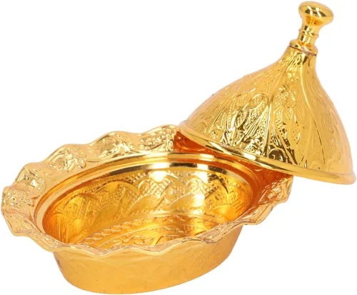 Contenedor de azúcar, aleación de zinc, fuerte grabado tridimensional, retro, exquisito, cuenco de azúcar de oro turco con tapa para café, té,