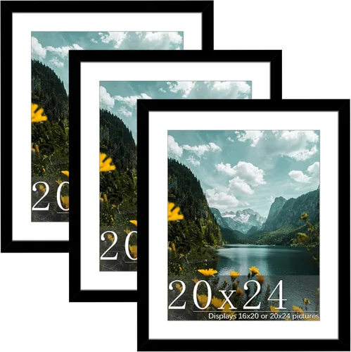 Miniatura 10 de Picrit Paquete de 3 portarretratos de 20 x 20 pulgadas, póster de 16 x 16 pulgadas con paspartú o de 20 x 20 pulgadas sin paspartú para montaje