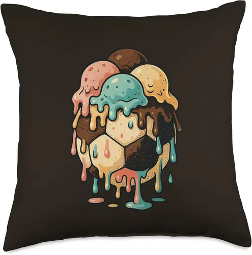 Miniatura 4 de Retro divertido helado balón de fútbol para niños niñas niños tiro almohada