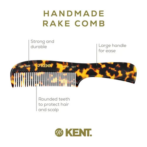 Miniatura 4 de Kent 10T TY Peine grande desanudante, peine de dientes anchos hecho a mano para cabello rizado y grueso, peines desanudantes para cabello húmedo