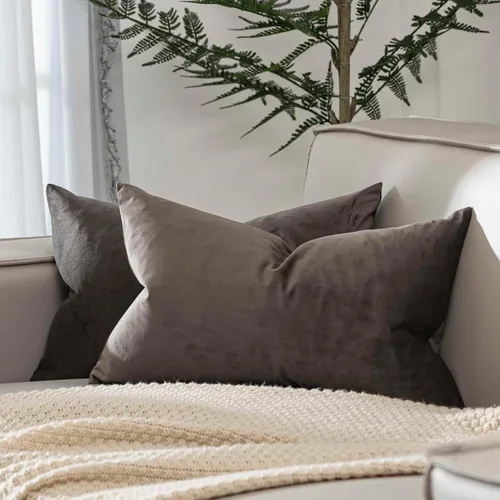 Miniatura 106 de Juspurbet - Juego de 2 fundas decorativas de terciopelo para cojines, fundas suaves para sofá, cama o sillón con cremallera oculta, para sala