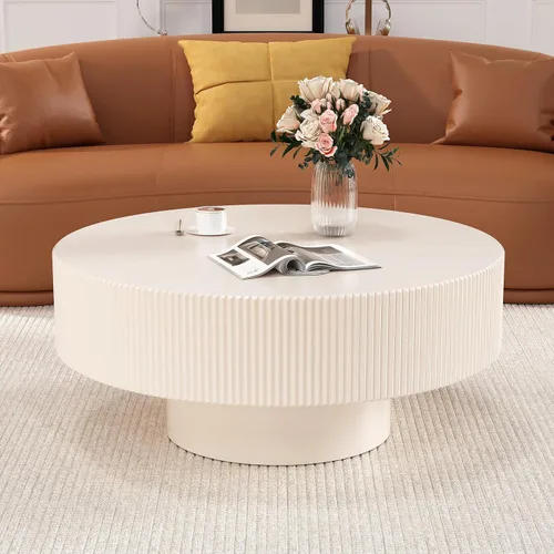Miniatura 9 de Mesa de Centro Cloud para Sala de Estar con Esquinas Redondeadas, Mesa Central de Estilo Moderno con 3 Patas en Forma de Pelota, Mesa de Té