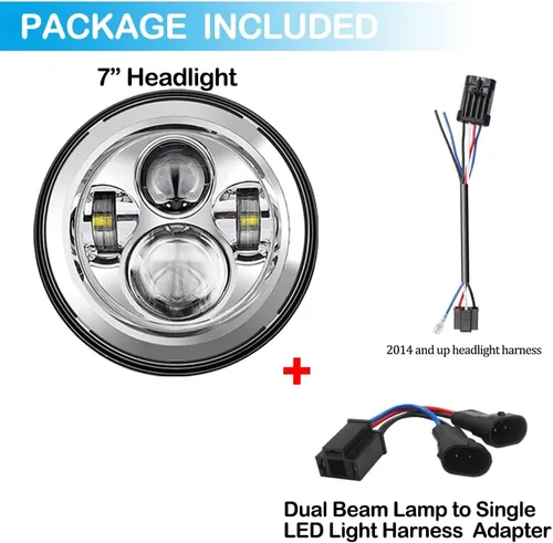 Miniatura 2 de Belt&Road - Faro delantero LED redondo de 7 pulgadas para 2014-2023 + HD Street Glide Special y Road King Special, Hi-Lo Beam con adaptador de doble
