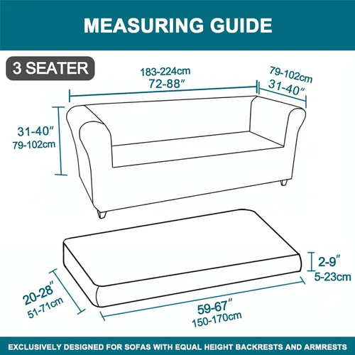 Miniatura 2 de UNBBRRL Funda de sofá Chesterfield de jacquard elástico, fundas de cojín gruesas para sofá, protector de muebles para sala de estar
