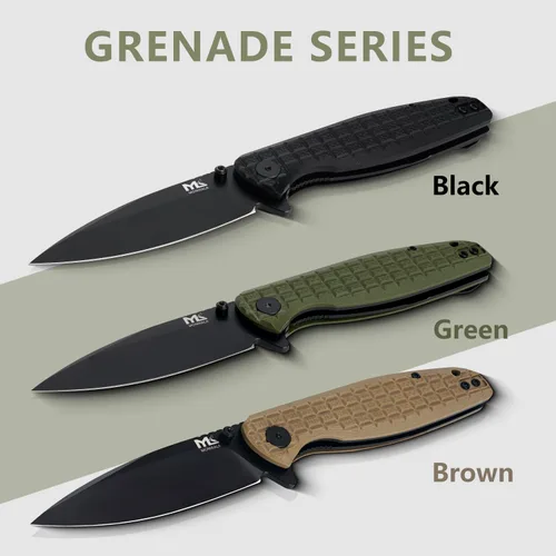 Miniatura 4 de Cuchillo plegable – Cuchillo de bolsillo plegable de acero D2 de 3.5 pulgadas, mango G10, apertura y cierre con una sola mano, rodamientos de bolas