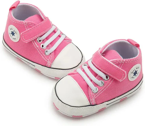 Miniatura 107 de KIDSUN zapatos deportivos altos hasta el tobillo para bebés, niños y niñas con suela antideslizante, suaves, para recién nacidos, zapatos
