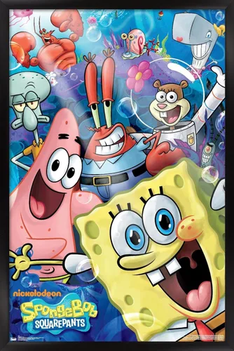 Miniatura 7 de Trends International Nickelodeon Spongebob - Póster de pared Joy, 14.725 x 22.375 pulgadas, versión con marco de madera tipo granero