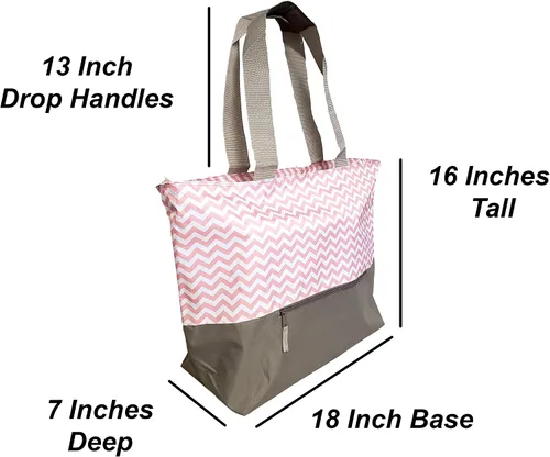 Miniatura 6 de Bolsa de fin de semana con estampado de cheurón XL con asas de malla y bolsillo exterior con cremallera
