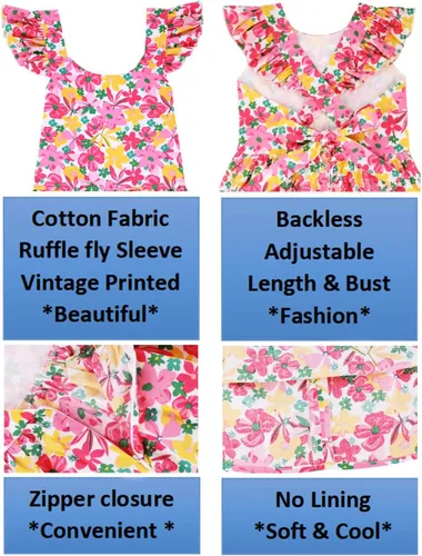 Miniatura 125 de Vestido de verano para niña, de algodón, con diseño floral