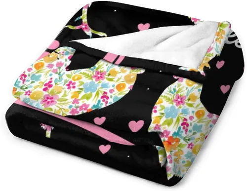 Miniatura 4 de Manta de pollo para regalo, 40 x 30 pulgadas, bonita manta para niñas y mujeres, mantas negras suaves y peludas para regazo y silla