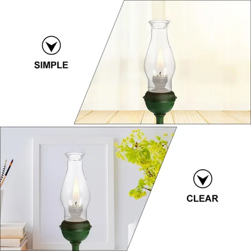 Miniatura 4 de OSALADI Lámpara de aceite de repuesto para chimenea, pantalla de cristal transparente de 3.22 pulgadas, lámpara de queroseno, globo a prueba