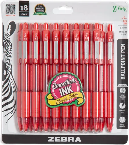 Miniatura 22 de Zebra Pen Z-Grip - Bolígrafo retráctil de punta media, 3/64 pulgadas, tinta negra, 12