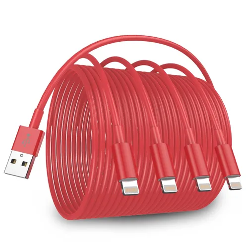 Miniatura 8 de Paquete de 4 cables de carga para iPhone de 6 pies de largo, USB a Lightning, USB 2.4A, cable de carga rápida para iPhone 14/13/12/11 Pro/11/XS