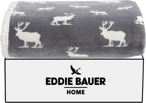 Miniatura 7 de Eddie Bauer - Manta, Forro Polar Cepillado y Ropa de Cama Sherpa Suave, Manta para Sofá y Cama (Gris Tono Alce, 50" x 60")