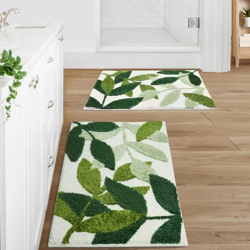 Miniatura 18 de Gibelle Alfombra de baño azul, antideslizante, fuerte y absorbente de agua, tapete de baño de microfibra de felpa, lavable a máquina, tapete