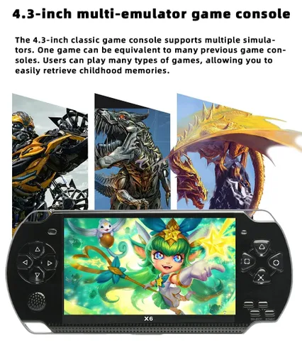 Miniatura 2 de JXD Handheld Game Console 4.3 inch 8GB Built in 2000 Games for Multiple Simulators X6 Retro Video Game Console Mp3/4/Ebook TV Out Mini Hand Portable